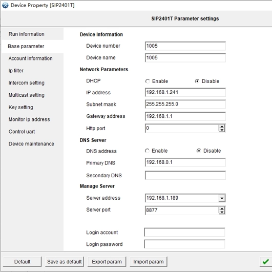 Descubrir y configurar parámetros del dispositivo con la aplicación Manager