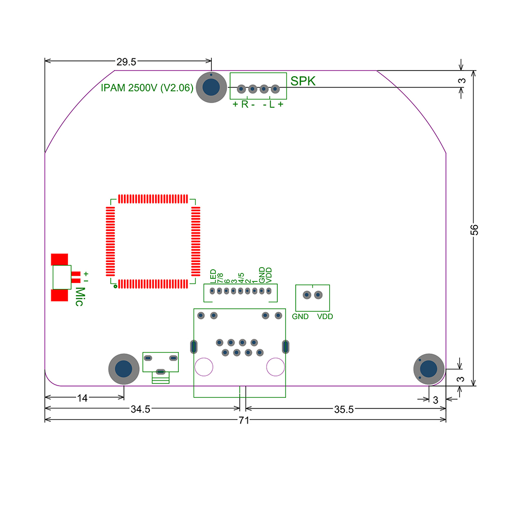 Módulo de reproducción de audio SIP con PoE — SIP2502V